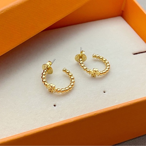 Tory Burch Gold Mini Hoop Earrings - Picture 3 of 3